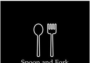 Creative spoon and fork logo.