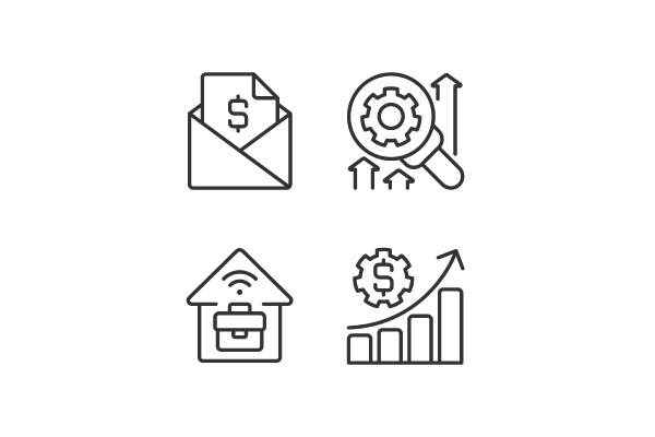 Company management structure pixel perfect linear icons set
