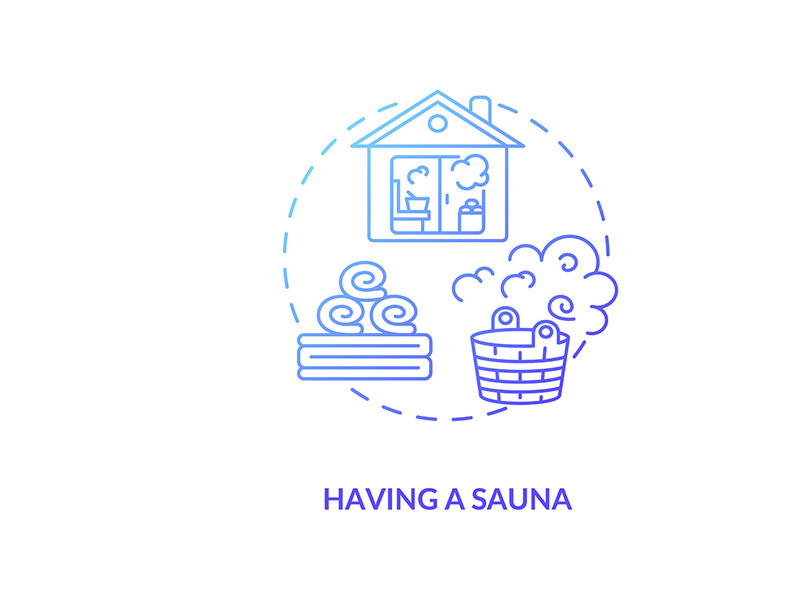 Having sauna concept icon