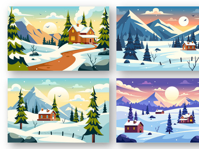 9 Charming Winter Village Illustration