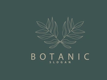 Leaf Line Logo, Beautiful Hand Drawn Design