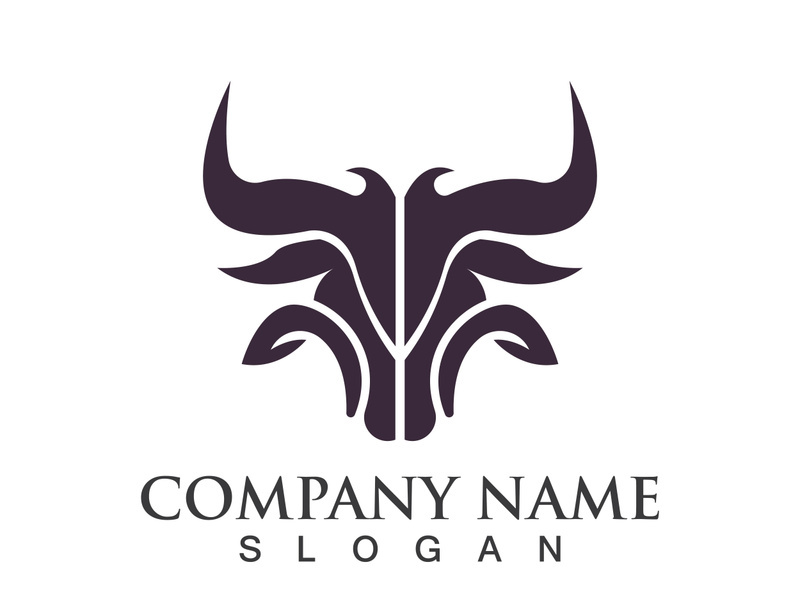 Bull head logo vector icon design illustration