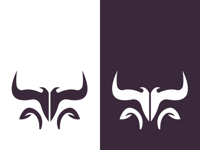 Bull head logo vector icon design