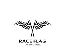 Creative and modern racing flag logo design.
