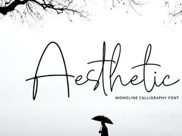 Aesthetic - Monoline Calligraphy Font preview picture