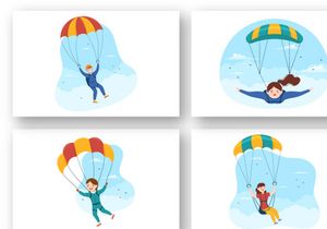2 Skydiving Sport Illustration