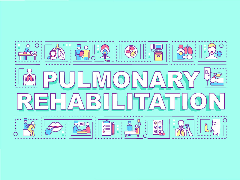 Pulmonary rehabilitation word concepts banner