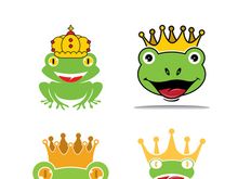 King frog logo icon template design vector illustration