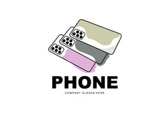 Smartphone Logo, Communication Electronics Vector, Modern Phone Design, For Company Brand Symbol