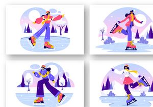 9 Ice Skating Illustration