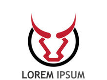 Vintage bull head horns logo