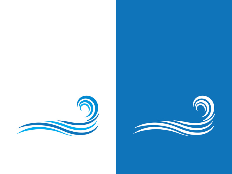 Wave beach vector illustration design logo