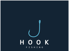 fishing hook logo design, fishing bait, fishing shop, tournament, angler, fishing community