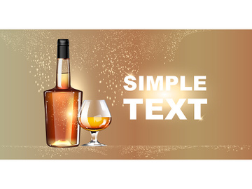 Premium whiskey realistic vector product ads banner template preview picture