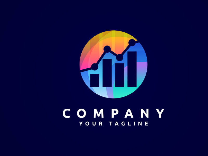 Accounting financial gradient logo, Financial Advisors logo design vector