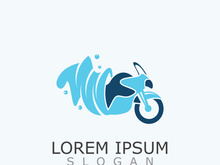 Motorcycle wash logo design elegant and sporty concept cleaning vector