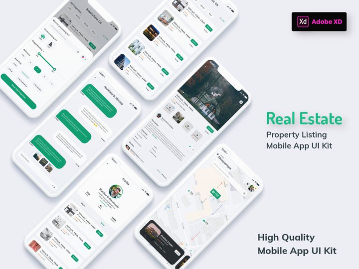 Real Estate & Property Mobile App Light Version (XD)