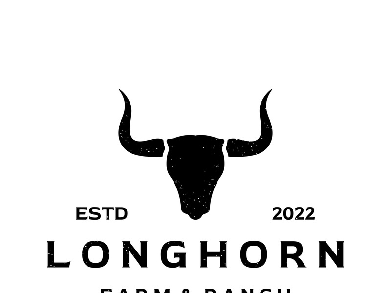 Long horn bull logo vector