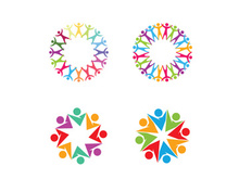 Team group circle colorful unity logo