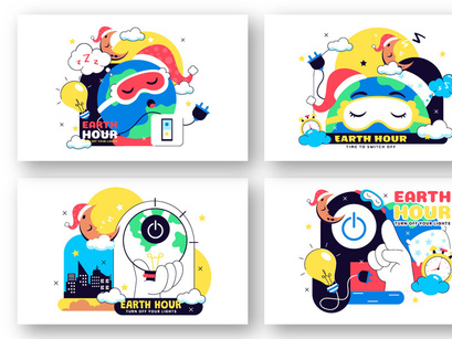 10 Happy Earth Hour Day Illustration
