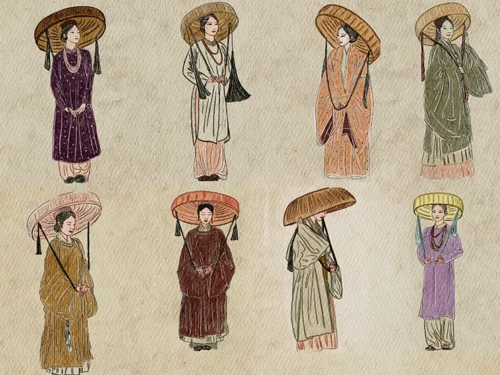 Vintage Asian Women Illustration Bundle – 20 Hand-Drawn Characters (EPS & JPEG)