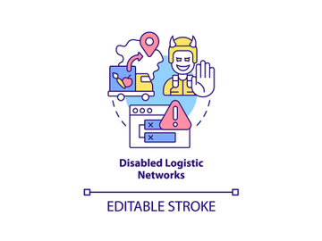 Disabled logistic networks concept icon preview picture
