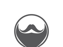 Beard icon logo and mustache vector illustration design symbol