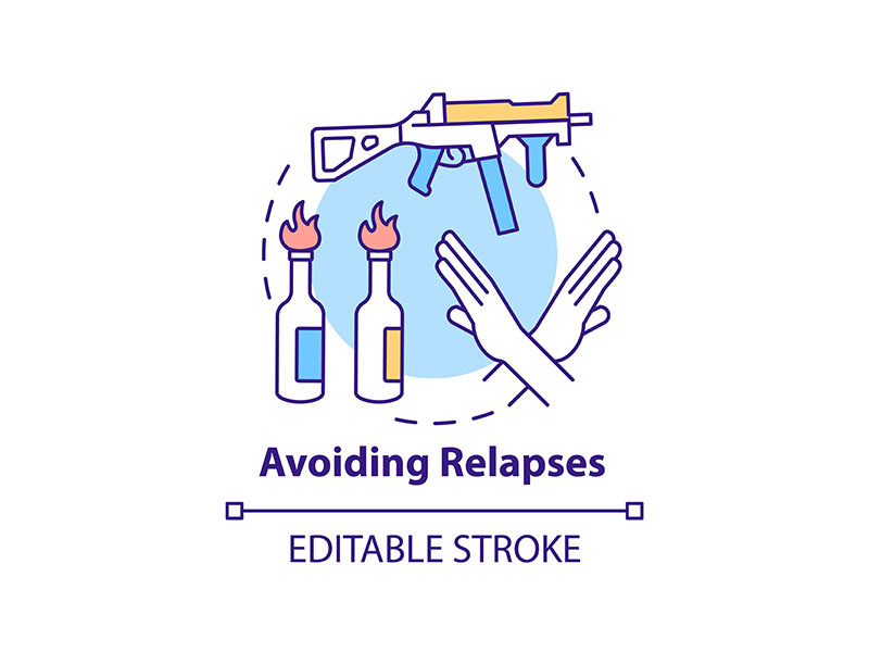 Avoiding relapses concept icon