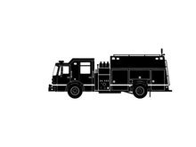 Silhouette of a fire truck vehicle emergency response