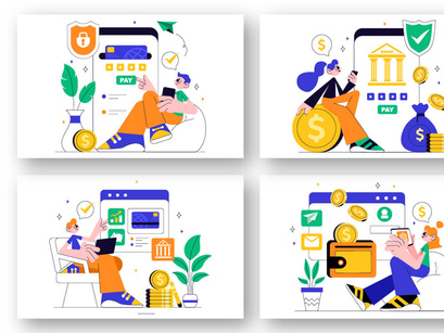 10 Online Banking Illustration