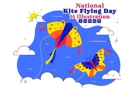 11 National Kite Flying Day Illustration
