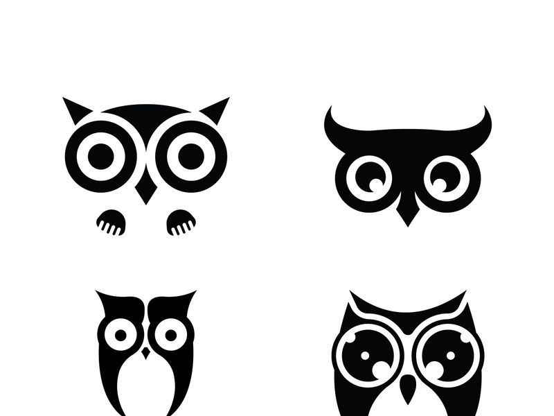 Owl logo icon design animal and simple business abstract vector