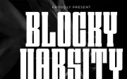 Blocky Varsity - Condensed Slab Serif Font