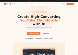 ThumbSpark AI Website Design | AI YouTube Thumbnail Generator Landing page