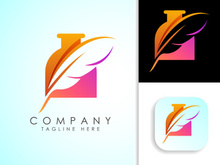 Feather logo design vector template. Feather logo for a writer or publishers.