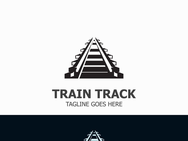 Train Track logo image design railway transportation template icon