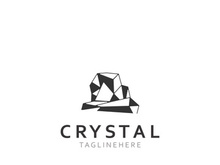 Crystal Gems Logo Design Template. Luxury Fashion Jewelry concept