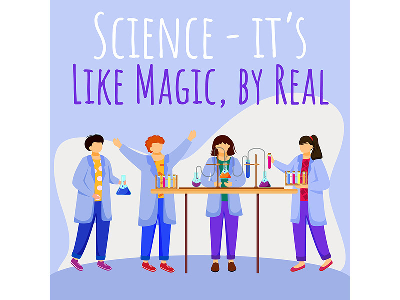 Science is like magic but real social media post mockup