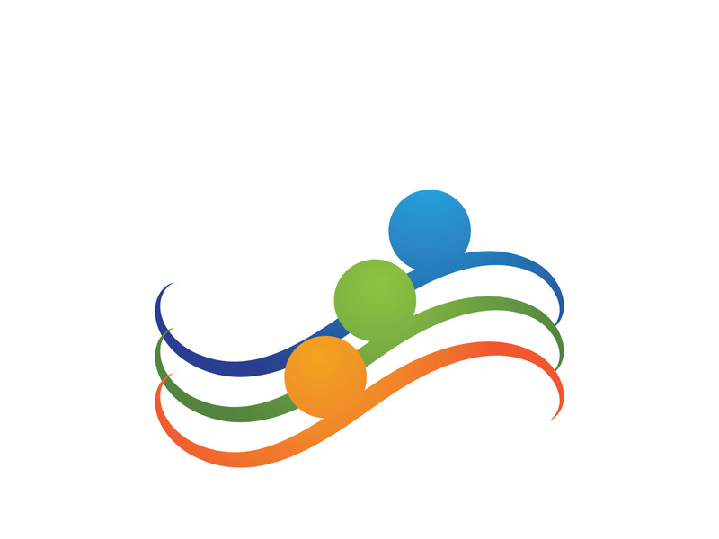 Family care and Community, network social icon logo
