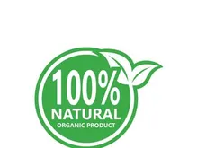 100% Natural and organic product badge vector green icon