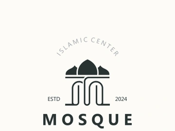 Mosque Logo design, simple islamic architecture, emblem symbol islamic center vector template preview picture