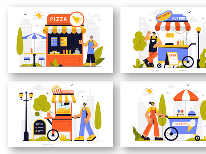 13 Street Food Festival Illustration