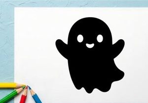 Cute Halloween Ghost Illustration for Kids and Holiday Decor