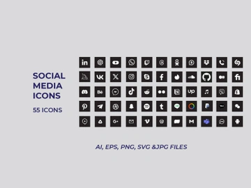 Popular social media icons preview picture