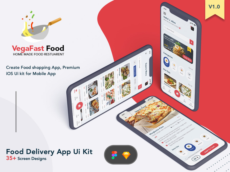 Vega - Food Delivery Mobile App UI