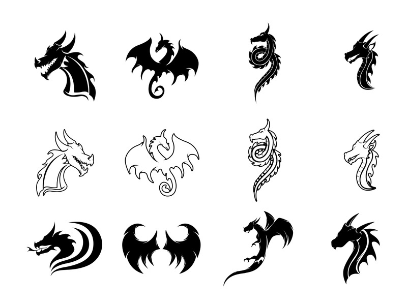 Dragon illustration icon design template vector