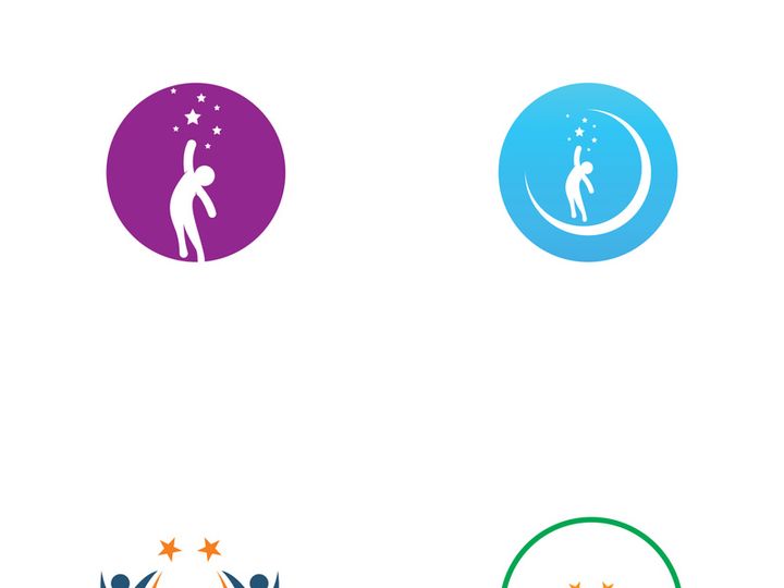 People star logo design to achieve a success or dream.