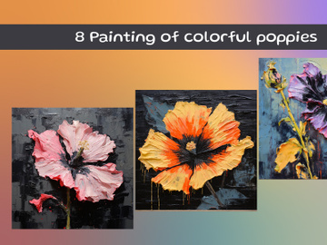 Painting of colorful poppies preview picture