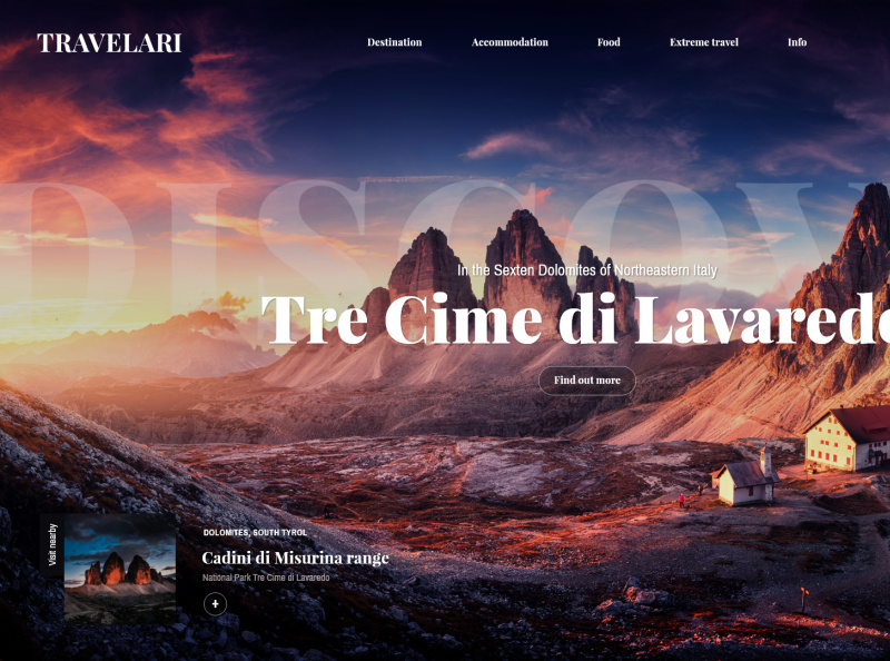 Free XD: Travelari Website Header Concept