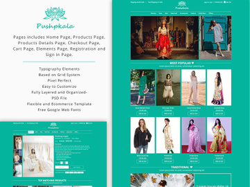 Pushpkala - Responsive Ecommerce website PSD template  preview picture